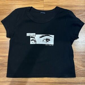 Brandy Melville New York Black Baby Tee